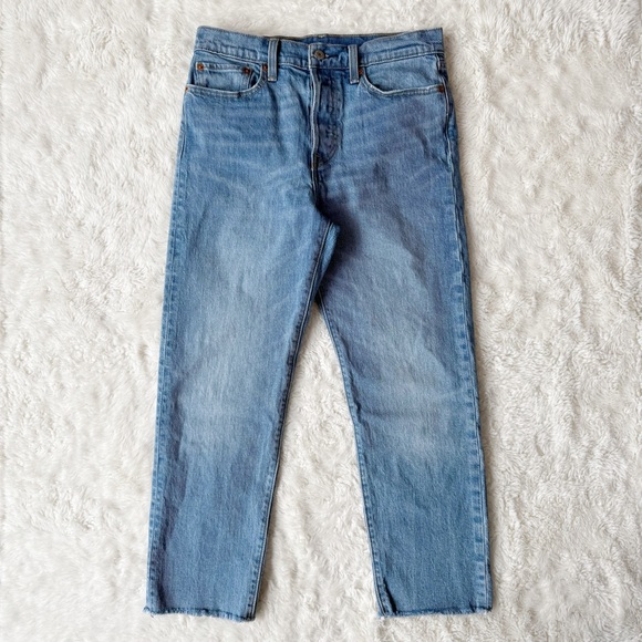 Levi’s Woman Blue High Rise Wedgie Straight Ankle Jeans US30 Classic Preppy - Picture 3 of 12